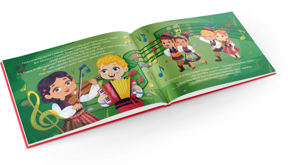 Polish traditional dance or Polish traditional food: kids discover more in this storybook about Poland