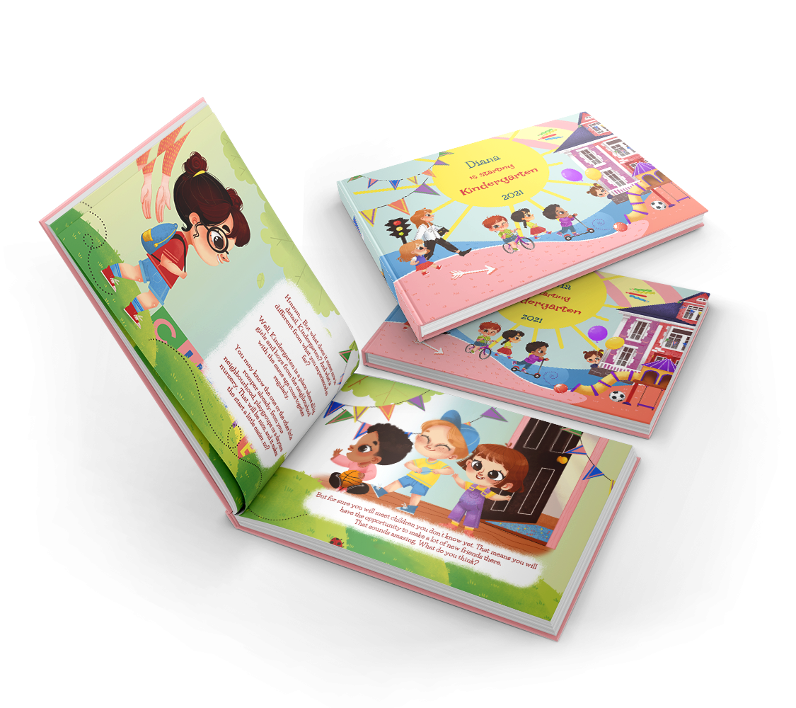 Personalised books for toddlers: put in the name in the book and choose which character are you. Make a unique gift to prepare for the reception class.