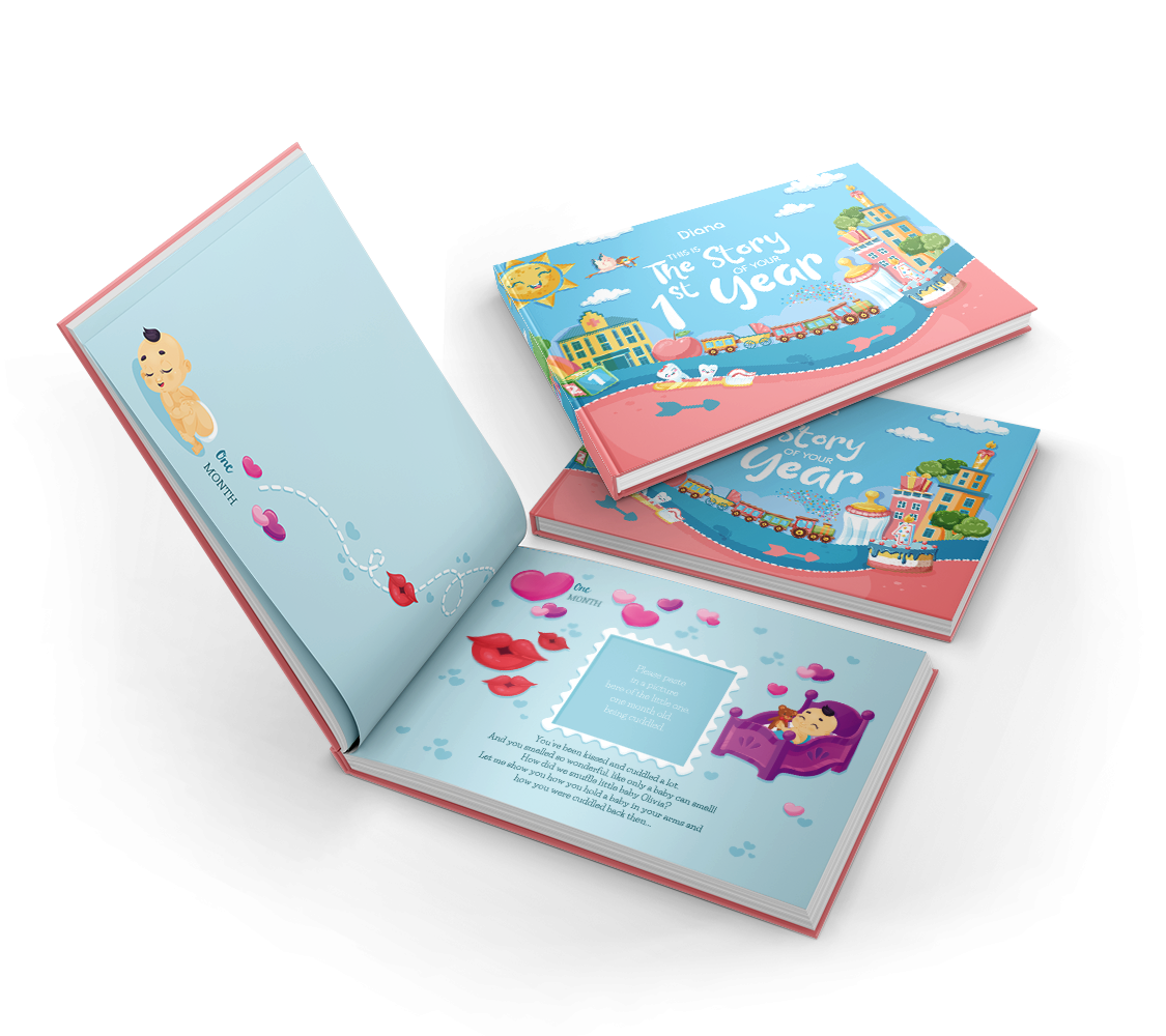 Our best-seller first year baby book comes with touching words, friendly baby illustrations and personal snapshots