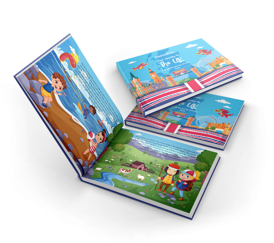 Kickstart a wonderful dialogue with your British expat kids about the UK in this personalised storybook